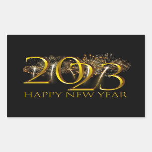 New Years Eve Party Supplies 2023 Happy New Year Rectangular Sticker