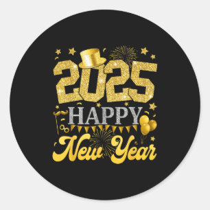 New Years Eve Party Supplies 2025 Happy New Year F Classic Round Sticker