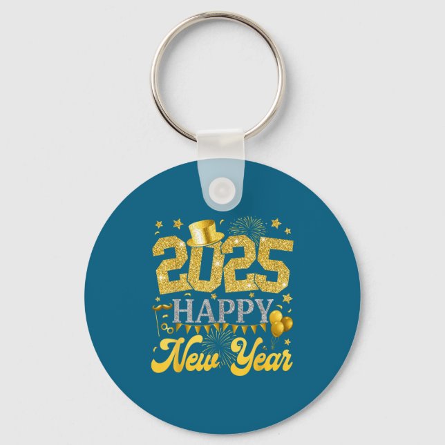 New Years Eve Party Supplies 2025 Happy New Year F Key Ring (Front)