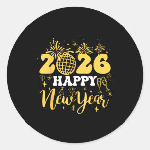 New Years Eve Party Supplies 2026 Happy New Year 2 Classic Round Sticker