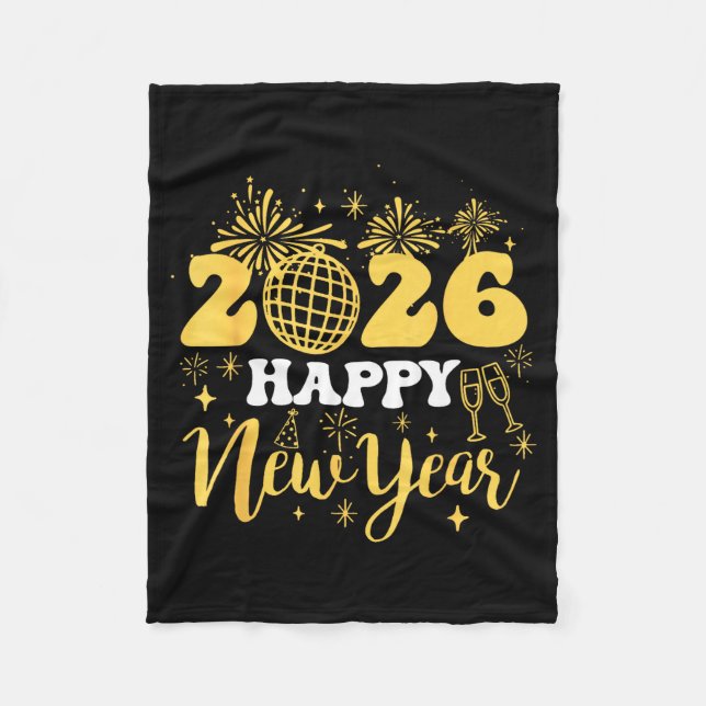 New Years Eve Party Supplies 2026 Happy New Year 2 Fleece Blanket (Front)