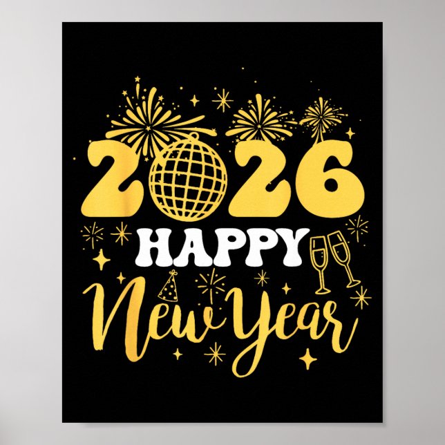New Years Eve Party Supplies 2026 Happy New Year 2 Poster (Front)