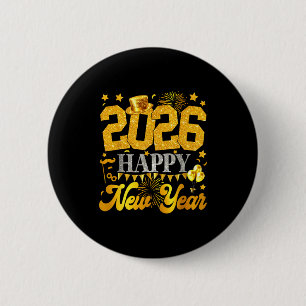 New Years Eve Party Supplies 2026 Happy New Year F 6 Cm Round Badge
