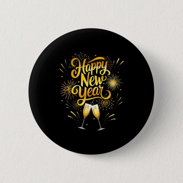 New Years Eve Party Supplies 2026 Happy New Year F 6 Cm Round Badge (Front)