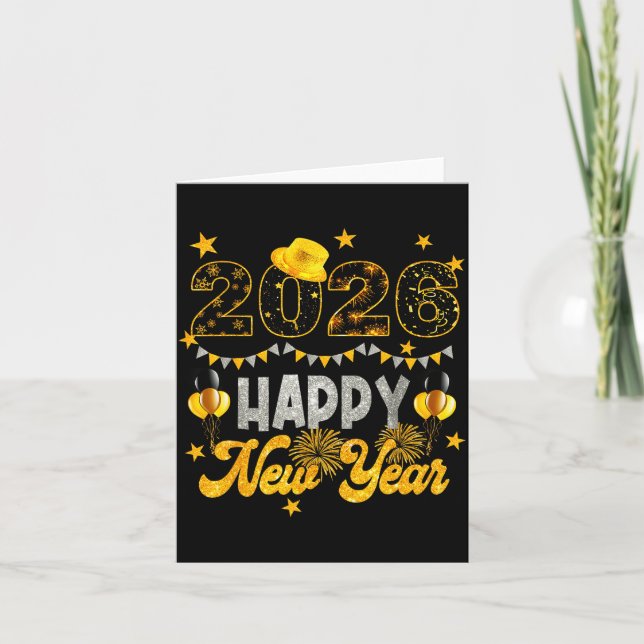 New Years Eve Party Supplies 2026 Happy New Year F Card (Front)