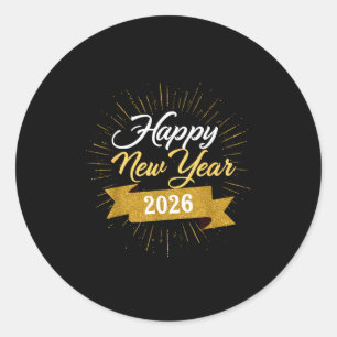 New Years Eve Party Supplies 2026 Happy New Year F Classic Round Sticker