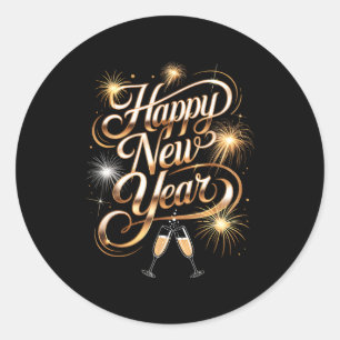 New Years Eve Party Supplies 2026 Happy New Year F Classic Round Sticker