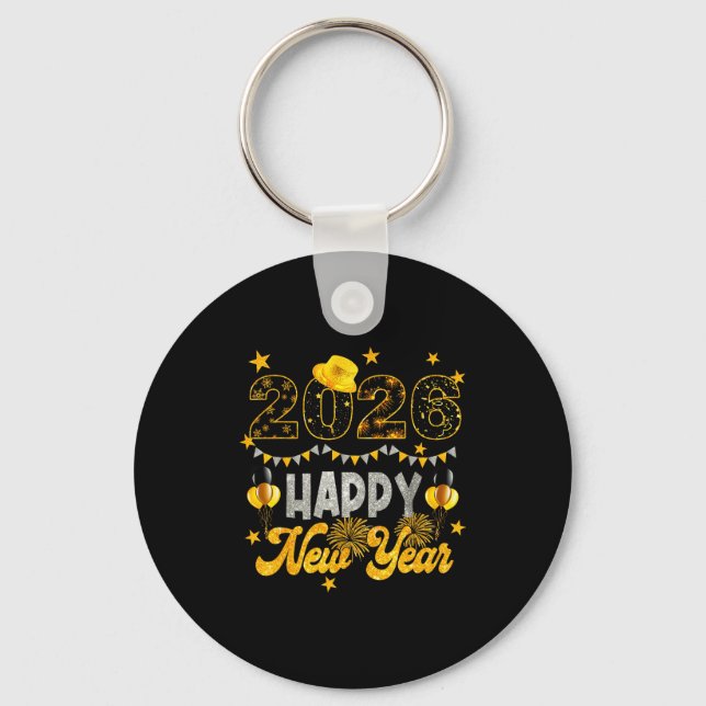New Years Eve Party Supplies 2026 Happy New Year F Key Ring (Front)