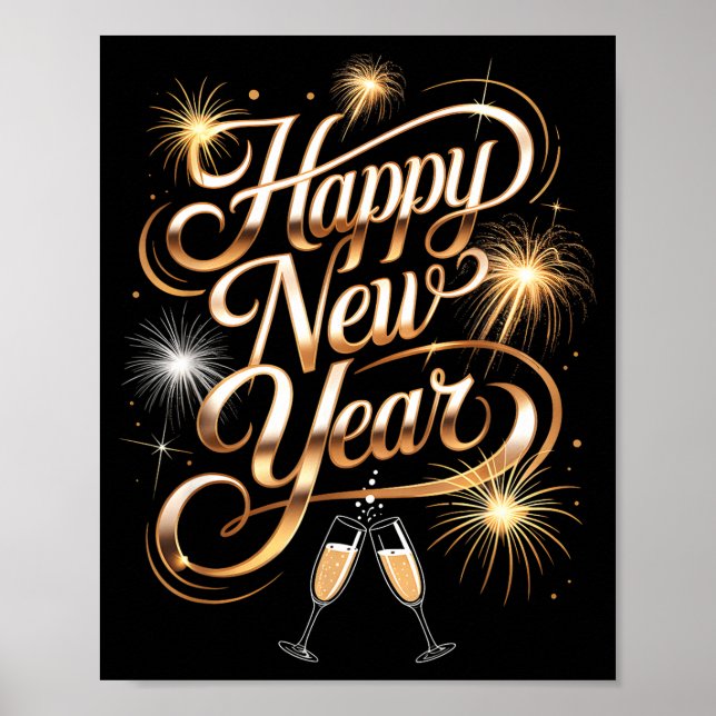 New Years Eve Party Supplies 2026 Happy New Year F Poster (Front)