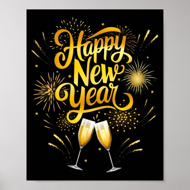 New Years Eve Party Supplies 2026 Happy New Year F Poster (Front)