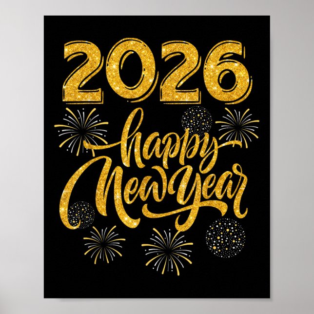 New Years Eve Party Supplies 2026 Happy New Year F Poster (Front)
