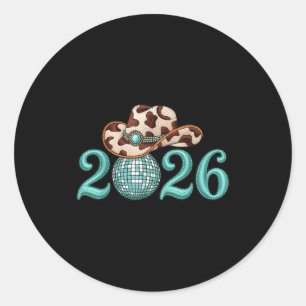 New Years Eve Party Supplies 2026 Western Nk Cowgi Classic Round Sticker