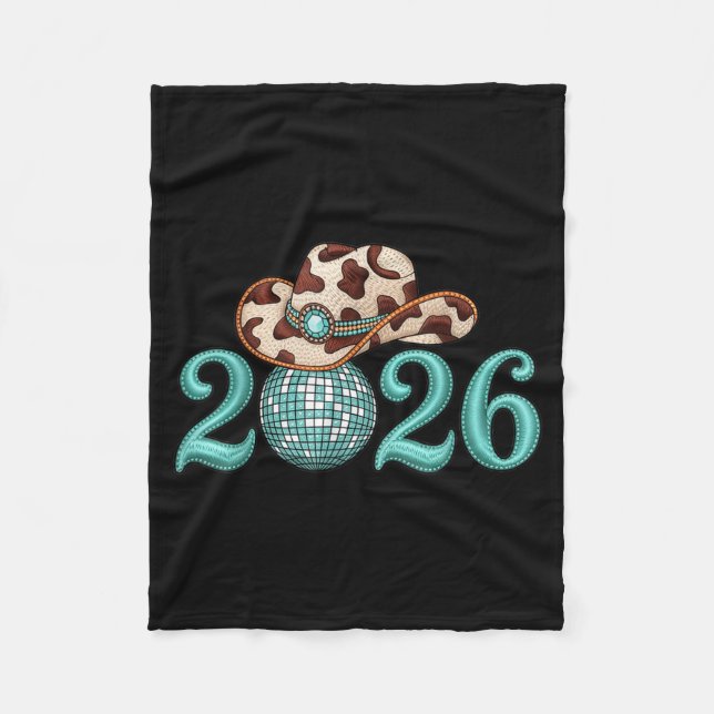New Years Eve Party Supplies 2026 Western Nk Cowgi Fleece Blanket (Front)