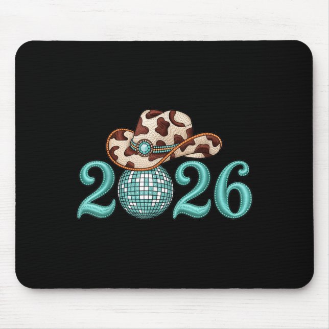New Years Eve Party Supplies 2026 Western Nk Cowgi Mouse Mat (Front)