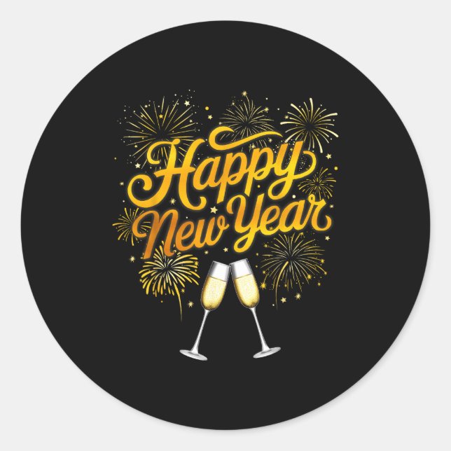 New Years Eve Party Supplies Nye 2026 Happy New Ye Classic Round Sticker (Front)