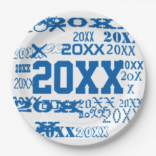 New Year's Eve Party Supplies Repeat Year Pattern Paper Plate