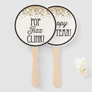 New Year's Eve Photo Booth Prop Decorations Hand Fan
