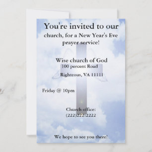 New Year's eve prayer Invitation
