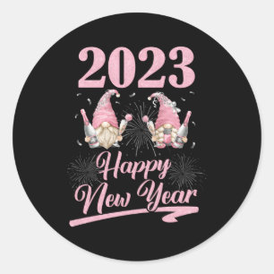 New Years Eve Py Supplies 2023 Gnome Happy New Yea Classic Round Sticker
