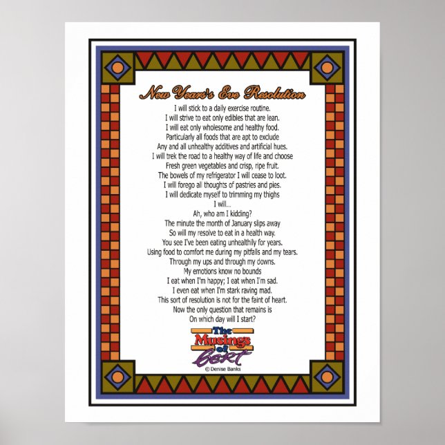 New Year's Eve Resolution Poster (Front)
