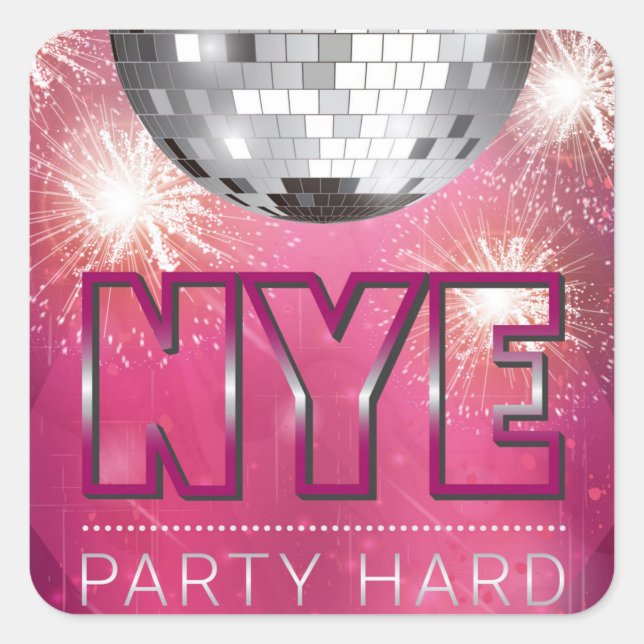 New Years Eve Square Sticker (Front)