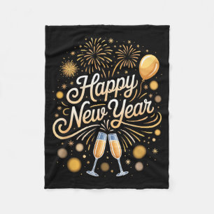 New Years Eve Supplies Fireworks  Fleece Blanket