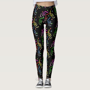 New Year's Eve Swirls & Confetti Leggings