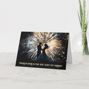New Years Eve Wedding Congratulations with Couple Holiday Card