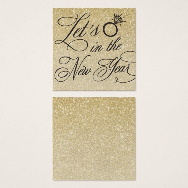 New Years Eve Wedding Invitation Name Plate Card (Front & Back)