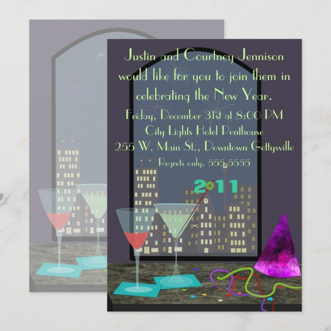 New Year's Eve Window Invitation (Front/Back)