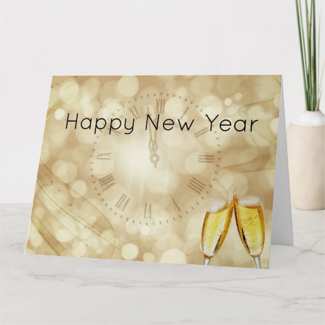 New Year's Eve with champagne glasses   Card (Front)