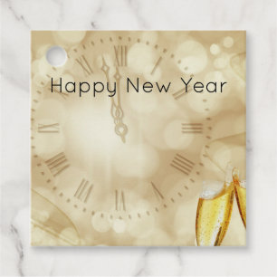 New Year's Eve with champagne glasses Favour Tags