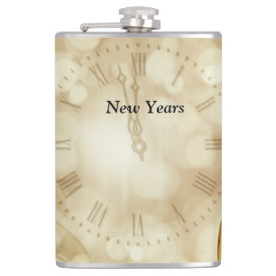 New Year's Eve with champagne glasses    Hip Flask
