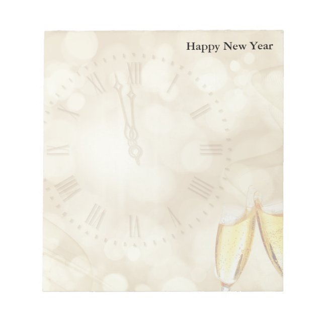 New Year's Eve with champagne glasses  Notepad (Front)