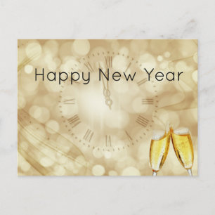 New Year's Eve with champagne glasses    Postcard