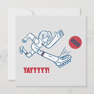 New Years Funny Cartoon Soccer Player 2021 Flat Holiday Card