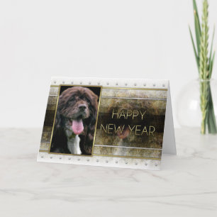 New Years - Golden Elegance - Cocker Spaniel Holiday Card