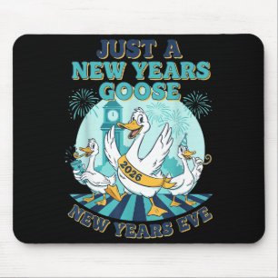 New Years Goose 2026 Celebration Fun Mouse Mat