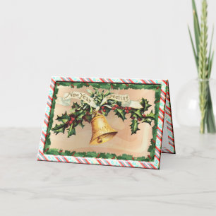 NEW YEARS GREETINGS & BORDER by SHARON SHARPE Holiday Card