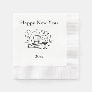 New Years Happy New Year with Year Napkin