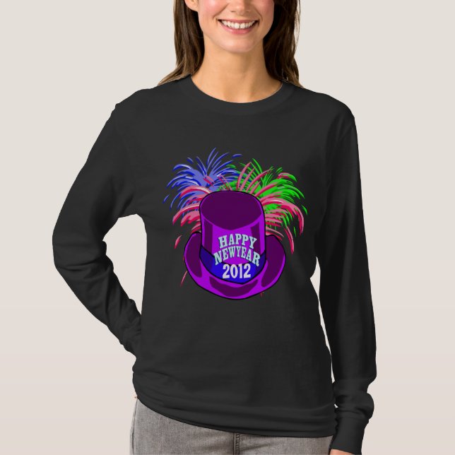New Year's Hat And Fire Works Shirt (Front)