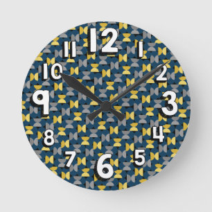 New Year's Herringbone Round Clock