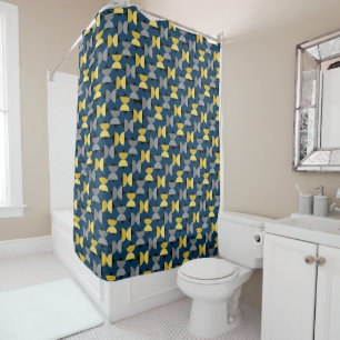 New Year's Herringbone Shower Curtain