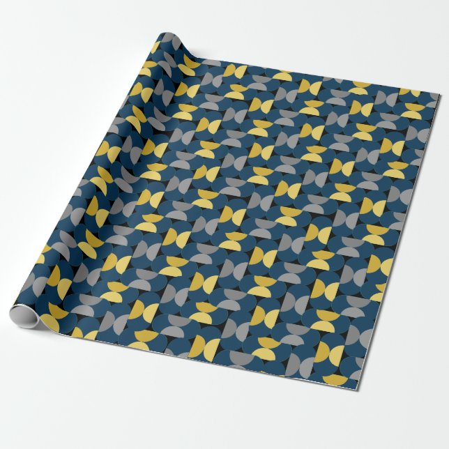 New Year's Herringbone Wrapping Paper (Unrolled)