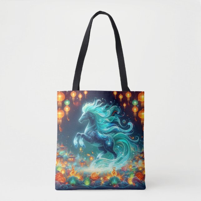 New Years Horse Tote Bag (Front)