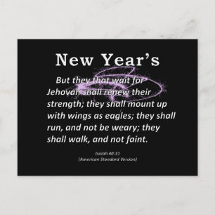 New Year's Isaiah 40-31 Holiday Postcard