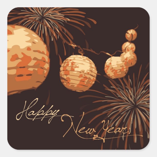 New Year's Lanterns Sticker (Front)