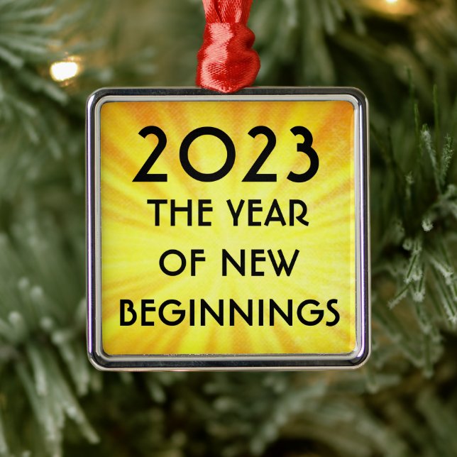 New Years New Beginnings 2023 Metal Ornament (Tree)