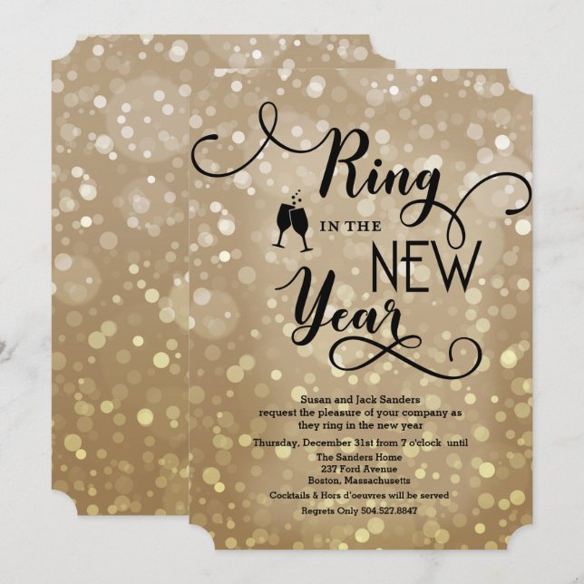 New Years NYE Party Invitation (Front/Back)