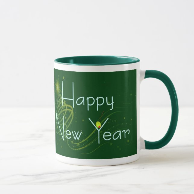 NEW YEARS OLIVE by SHARON SHARPE Mug (Right)